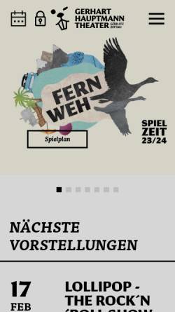 Vorschau der mobilen Webseite www.g-h-t.de, Gerhart Hauptmann-Theater Görlitz-Zittau GmbH