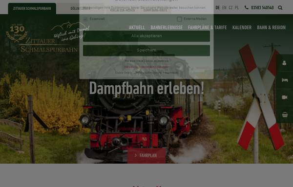 Vorschau von www.soeg-zittau.de, Sächsisch-Oberlausitzer Eisenbahngesellschaft mbH
