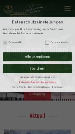 Vorschau der mobilen Webseite www.soeg-zittau.de, Sächsisch-Oberlausitzer Eisenbahngesellschaft mbH