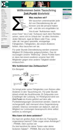 Vorschau der mobilen Webseite www.tauschring-bielefeld.de, Zeit.Punkt