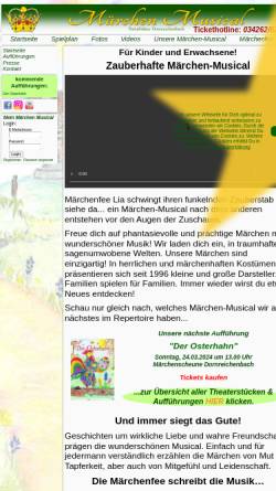 Vorschau der mobilen Webseite www.maerchen-musical.de, Märchen Musical Events