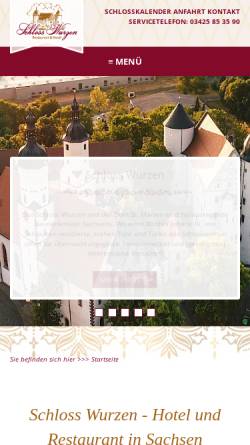 Vorschau der mobilen Webseite www.schloss-wurzen.de, Schloss Wurzen - Hotel und Restaurant