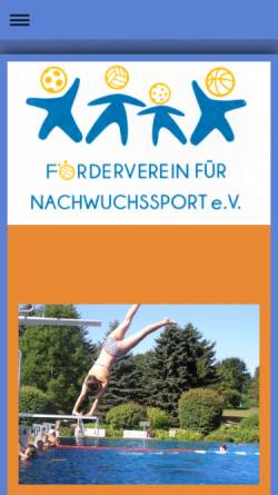 Vorschau der mobilen Webseite www.nachwuchssport.de, Förderverein für Nachwuchssport e.V. Flöha