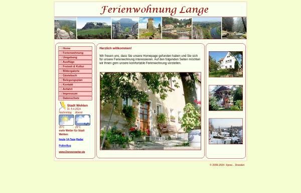Vorschau von www.fewo-wehlen.de, Ferienwohnung Lange