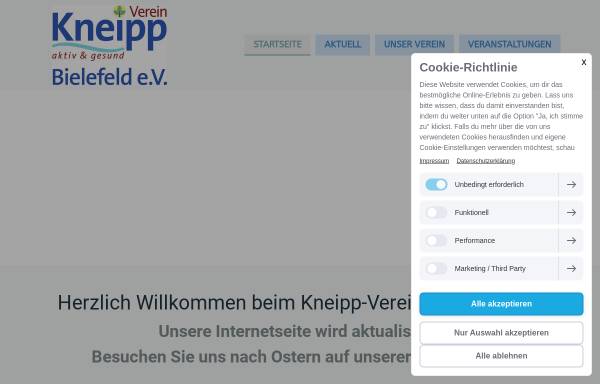 Vorschau von www.kneipp-verein-bielefeld.de, Kneipp Verein Bielefeld e.V.