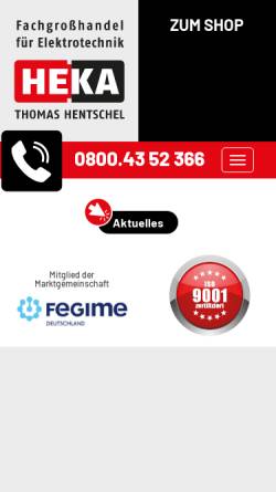 Vorschau der mobilen Webseite www.heka-direkt.de, Heka Direkt - Thomas Hentschel