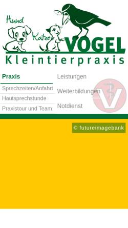 Vorschau der mobilen Webseite www.tierarzt-vogel.de, Kleintierpraxis Klaus Vogel
