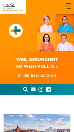 Vorschau der mobilen Webseite www.klinikum-glauchau.de, Rudolf Virchow Klinikum Glauchau
