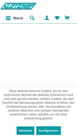 Vorschau der mobilen Webseite www.kloetzner-werbemittel.de, Klötzner Werbemittel Service GmbH