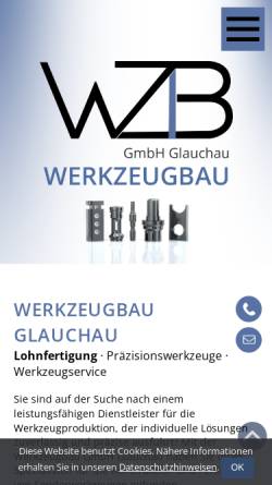 Vorschau der mobilen Webseite www.werkzeugbau-glauchau.de, Werkzeugbau GmbH
