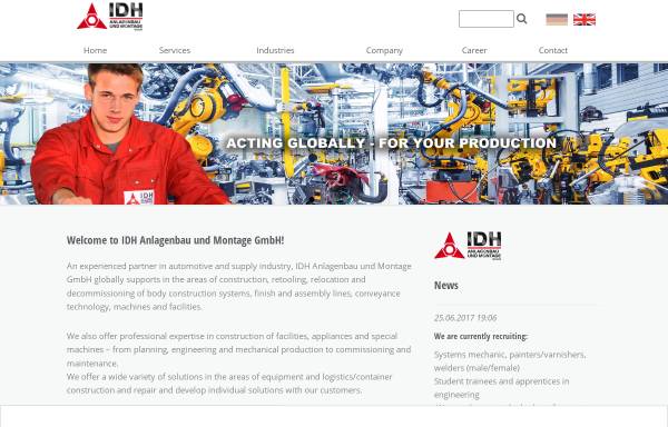 Vorschau von www.idh-glauchau.com, IDH - Anlagenbau und Montage GmbH