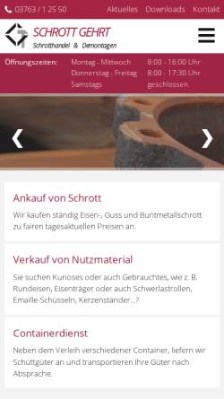 Vorschau der mobilen Webseite www.schrott-gehrt.de, Klaus-Georg Gehrt