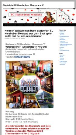 Vorschau der mobilen Webseite www.herzbuben-meerane.de, Skatclub Herzbuben Meerane