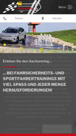 Vorschau der mobilen Webseite www.sachsenring.de, Verkehrssicherheitszentrum Sachsenring