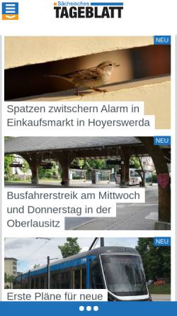 Vorschau der mobilen Webseite www.xn--schsisches-tageblatt-bzb.de, Sächsisches Tageblatt