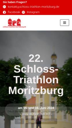 Vorschau der mobilen Webseite www.schlosstriathlon.de, Schloss Triathlon Moritzburg