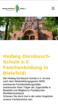Vorschau der mobilen Webseite www.hedwig-dornbusch-schule.de, Familienbildungsstätte Hedwig-Dornbusch Schule e.V.