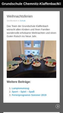 Vorschau der mobilen Webseite www.grundschule-klaffenbach.de, Grundschule Klaffenbach
