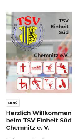 Vorschau der mobilen Webseite www.einheit-sued.de, TSV Einheit Chemnitz Süd e.V.