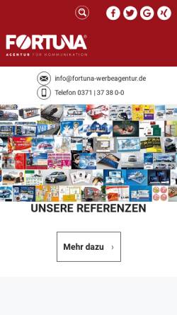 Vorschau der mobilen Webseite www.fortuna-werbeagentur.de, Werbeagentur Fortuna GmbH