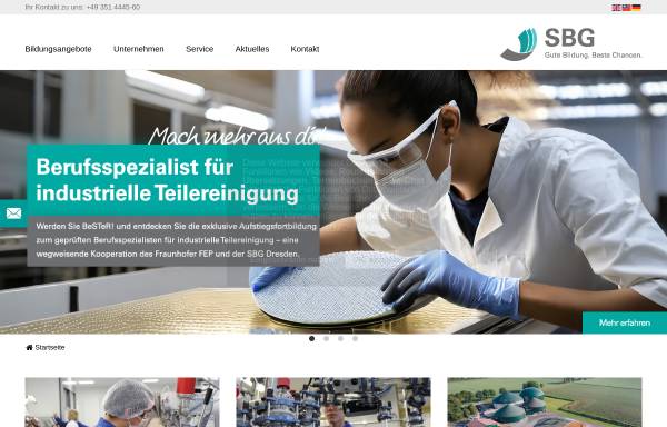 Vorschau von www.sbg-dresden.de, Sächsische Bildungsgesellschaft für Umweltschutz und Chemieberufe Dresden mbH