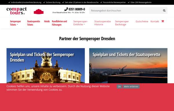 Vorschau von www.oper-dresden.de, Compact tours incentives und incoming GmbH