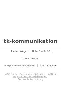 Vorschau der mobilen Webseite www.tk-kommunikation.de, TK-Kommunikation