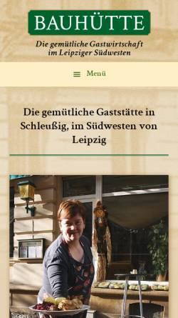 Vorschau der mobilen Webseite www.bauhuette-gastwirtschaft.de, Gastwirtschaft Bauhütte