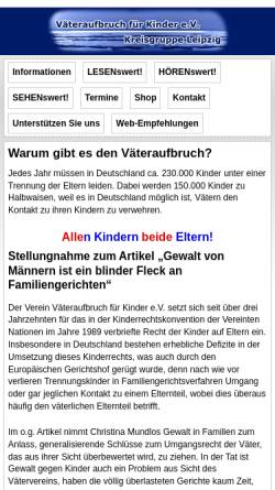 Vorschau der mobilen Webseite www.vafk-leipzig.de, Väteraufbruch für Kinder e.V. - VafK Leipzig