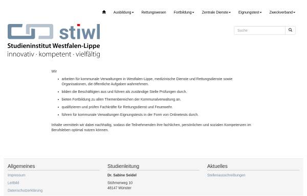 Vorschau von www.stiwl.de, Studieninstitut Westfalen-Lippe
