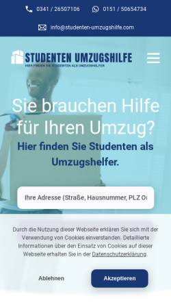Vorschau der mobilen Webseite studenten-umzugshilfe.com, Studenten Umzugshilfe, Constantin Schwilk
