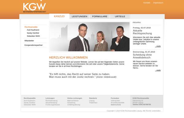 Vorschau von www.kgw-rechtsanwaelte.de, KGW Rechtsanwaltspartnerschaft