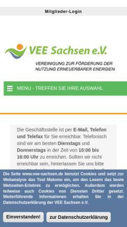 Vorschau der mobilen Webseite www.vee-sachsen.de, VEE Sachsen e.V.