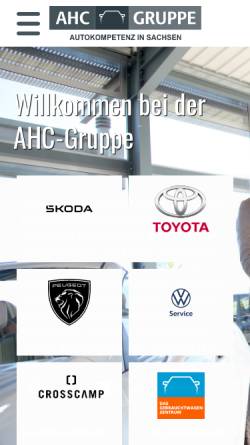 Vorschau der mobilen Webseite www.ahcgruppe.de, Autohaus Chemnitz GmbH