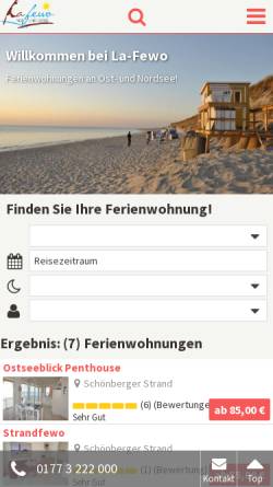 Vorschau der mobilen Webseite www.la-fewo.de, LaFewo.de