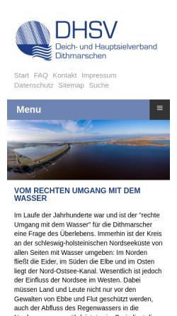 Vorschau der mobilen Webseite www.dhsv-dithmarschen.de, Deich- und Hauptsielverband Dithmarschen