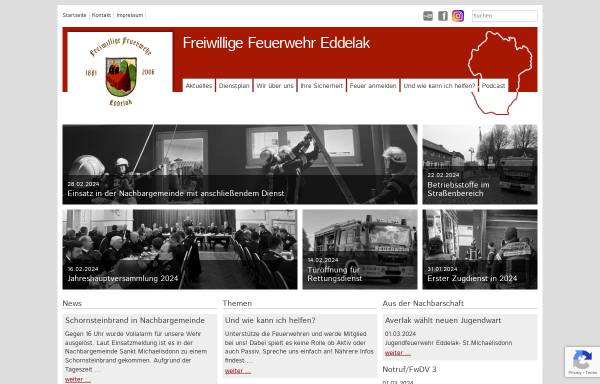 Vorschau von www.feuerwehr-eddelak.de, Freiwillige Feuerwehr