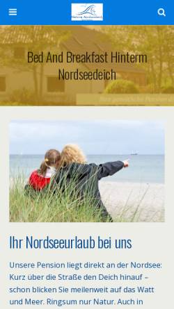 Vorschau der mobilen Webseite www.urlaub-hinterm-nordseedeich.de, Hinterm Nordseedeich