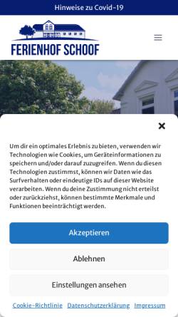 Vorschau der mobilen Webseite www.ferienhof-schoof.de, Ferienhof Familie Ursula und Uwe Schoof