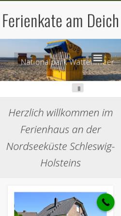 Vorschau der mobilen Webseite www.sh-nordsee-urlaub.de, Ferienkate am Deich