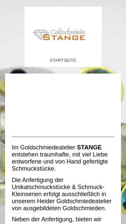 Vorschau der mobilen Webseite www.goldschmiede-stange.de, Goldschmiede Stange