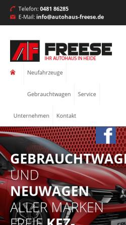 Vorschau der mobilen Webseite www.autohaus-freese.de, Autohaus Freese