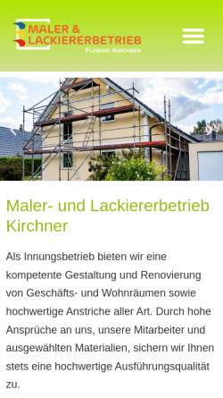 Vorschau der mobilen Webseite www.kirchner-malereibetrieb.de, Maler- und Lackiererbetrieb Peter Kirchner