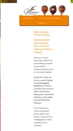 Vorschau der mobilen Webseite www.groenaucatering.de, Grönau Catering