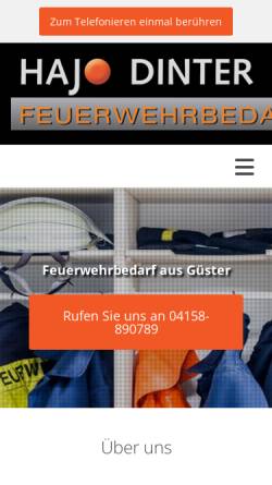 Vorschau der mobilen Webseite www.feuerwehrbedarf-guester.de, Hajo Dinter Feuerwehrbedarf
