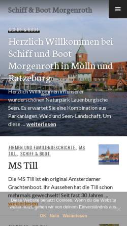Vorschau der mobilen Webseite www.schiffundboot.de, Schiff und Boot Morgenroth
