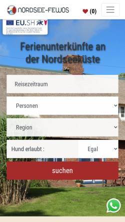 Vorschau der mobilen Webseite www.nordsee-fewos.de, Nordsee-Fewos, Judith Lorenz