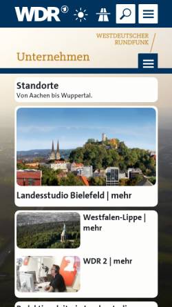 Vorschau der mobilen Webseite www.wdr.de, WDR Studio Bielefeld