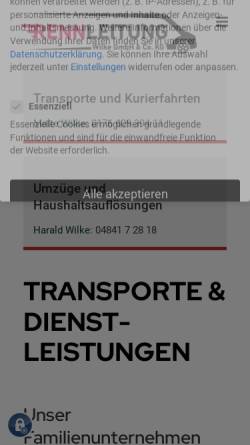 Vorschau der mobilen Webseite wilke-husum.de, Wilke Transporte