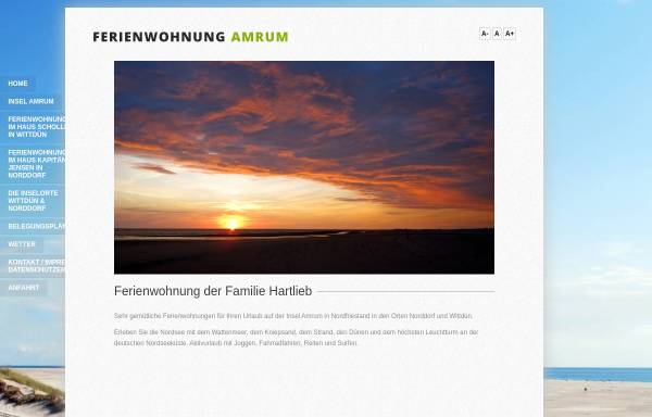 Vorschau von www.ferienwohnung-amrum.de, Ferienwohnungen Familie Hartlieb